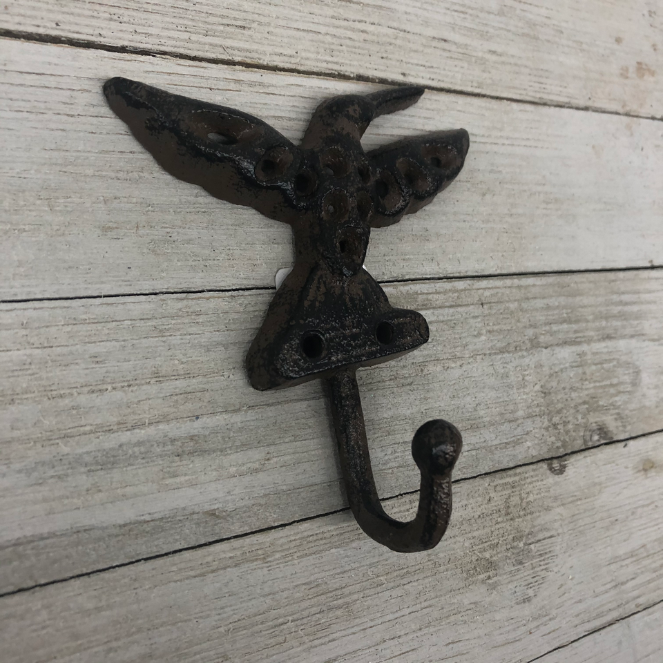 Rustic Cast Iron Hummingbird 1 Hook (5)