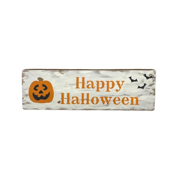 HAPPY HALLOWEEN WOODEN SIGN MADE IN USA (GOOFY FACE)