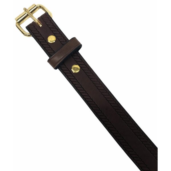Super Duty Dress Belt with Rope Edge (Brown) Made by Amish