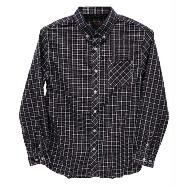 Light Weight Soft Flannel Shirt Red, White & Navy Blue Plaid by RQQBA