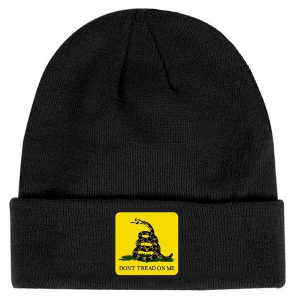 Don’t Tread on Me Knit Black Beanie