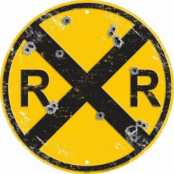 Railroad Crossing Metal Sign