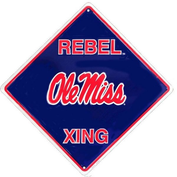 Ole Miss Rebel Crossing Metal Sign