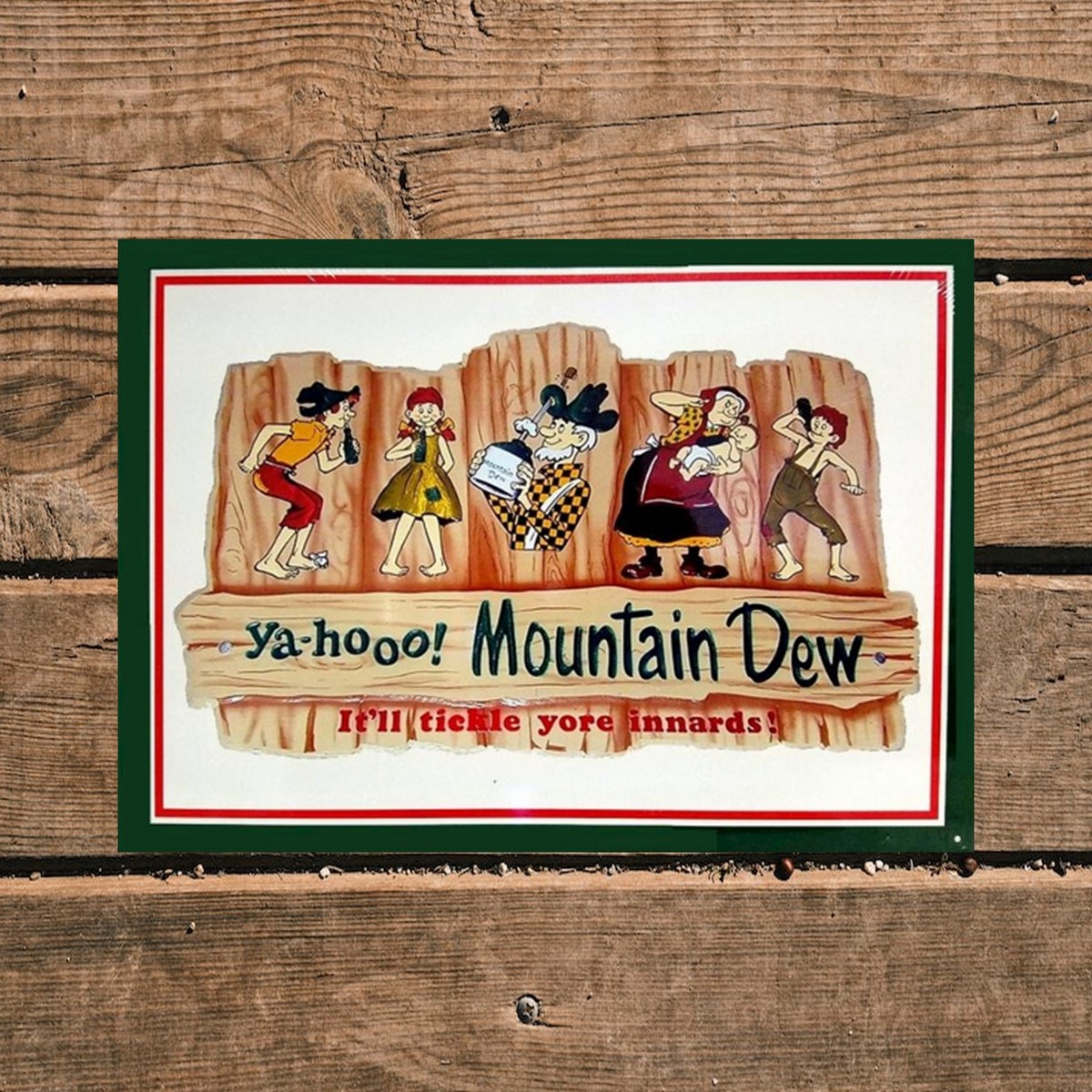Mountain Dew Family Table on Wood