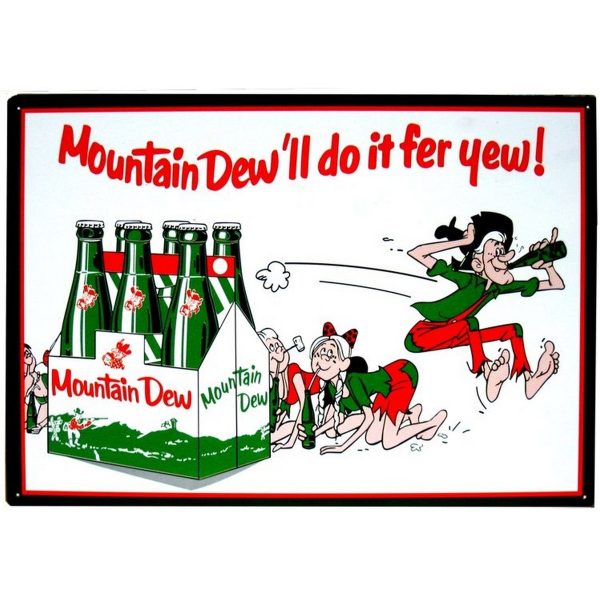 Mountain Dew 6 Pack Metal Sign