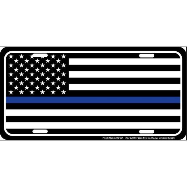 Thin Blue Line Flag License Plate