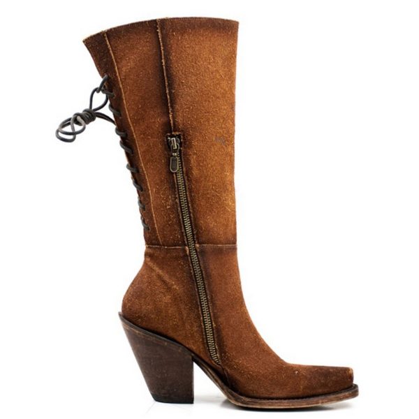 Women's Dan Post Corsette Back Lace Tall Western Leather Boots