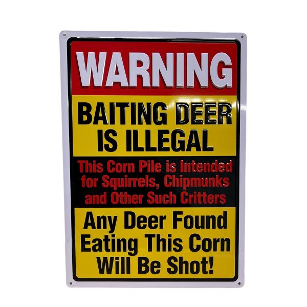 Warning Baiting Deer is Illegal Metal Sign