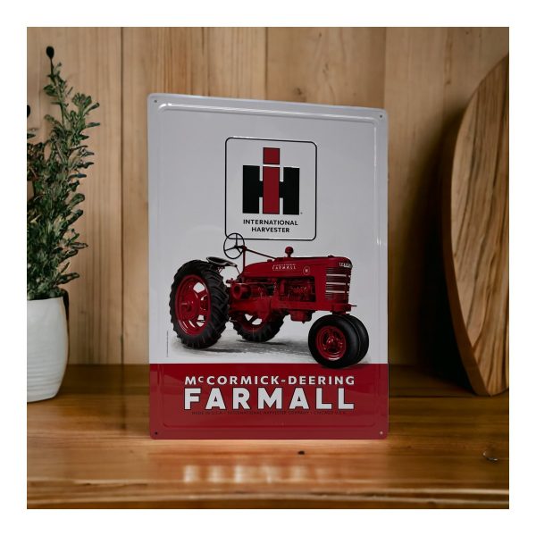International Harvester Farmall Tractor Metal Sign Shelf