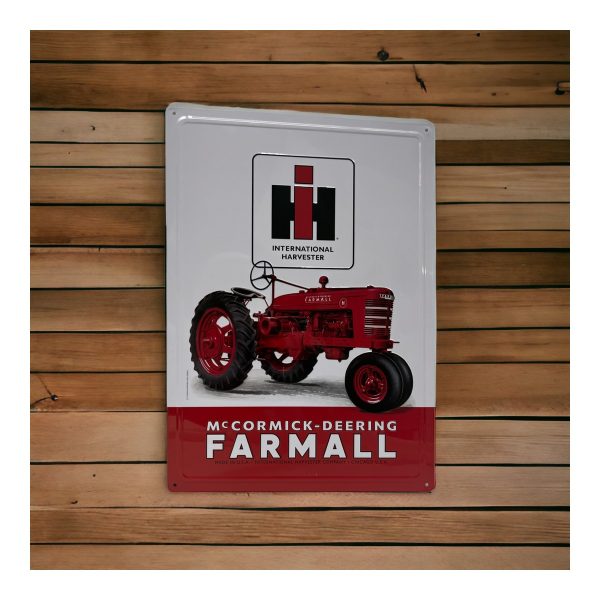 International Harvester Farmall Tractor Metal Sign Wooden Wall