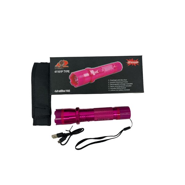 Pink Stun Gun Flashlight Box & Contents