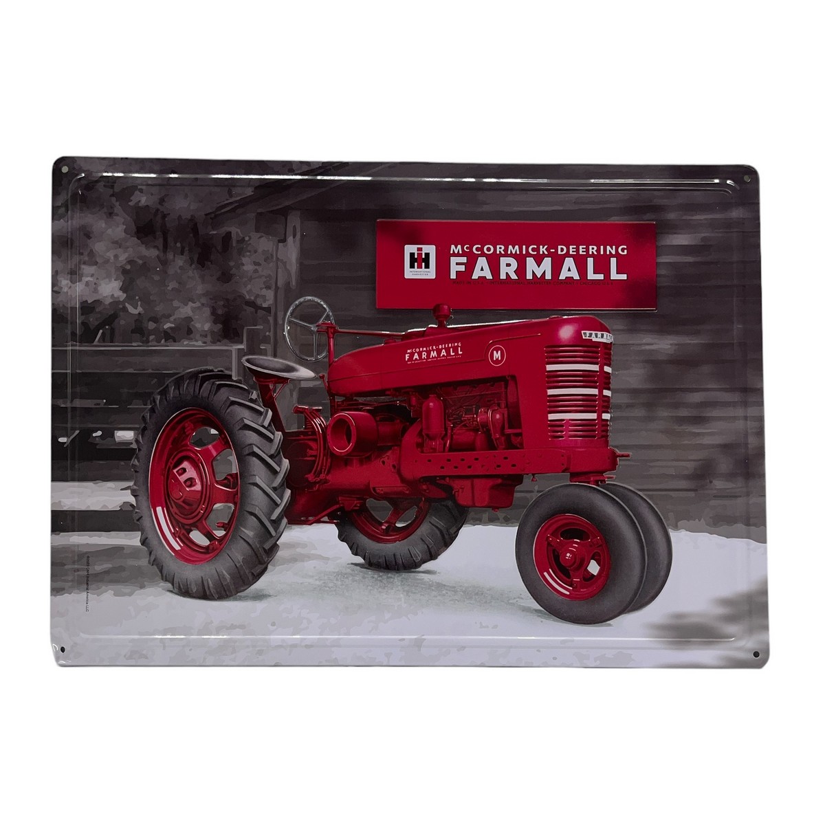Farmall Tractor Barn Fence Snow