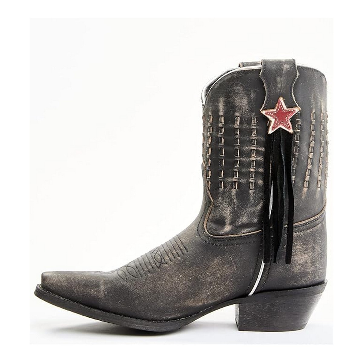 Laredo Women’s Black Distressed Fringe Western Boots c
