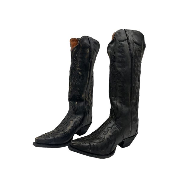 Dan Post Women's Hallie Black Distressed Leather Western Boots