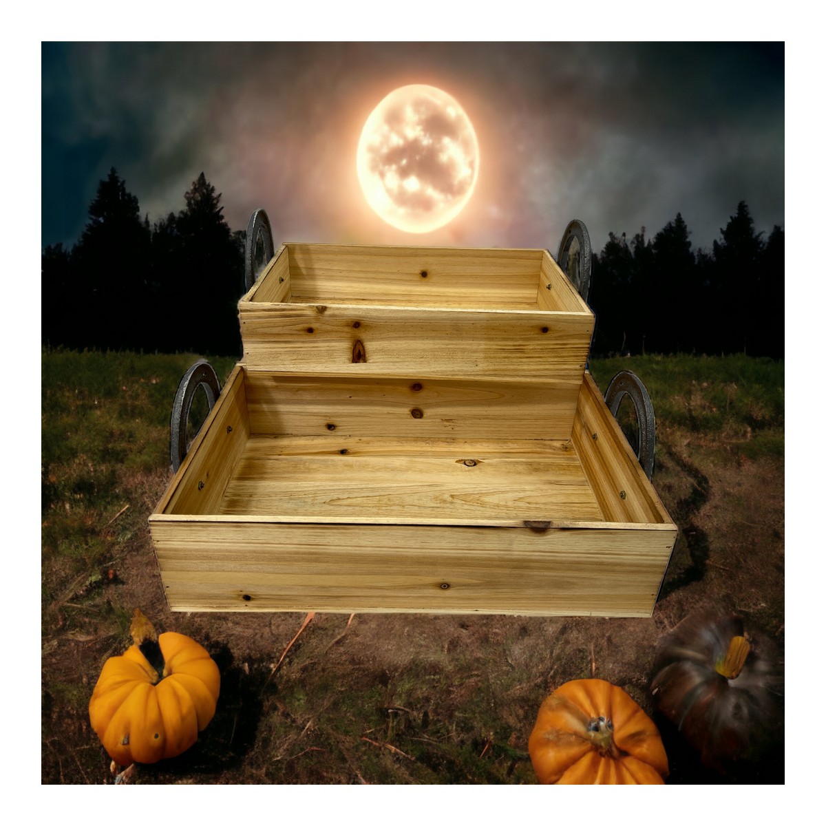 Wooden Trays Horseshoe Handles h