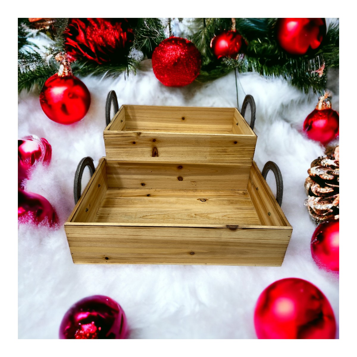 Wooden Trays Horseshoe Handles i