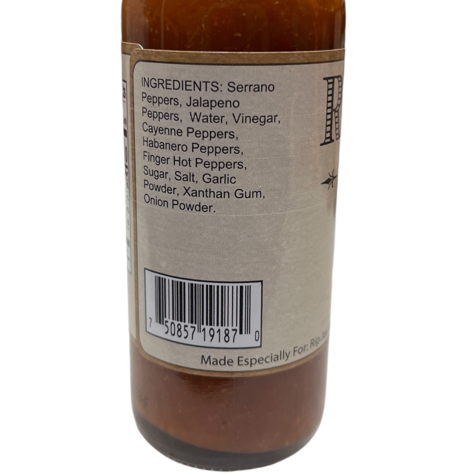 Rip Jax Five Pepper Hot Sauce ingredients