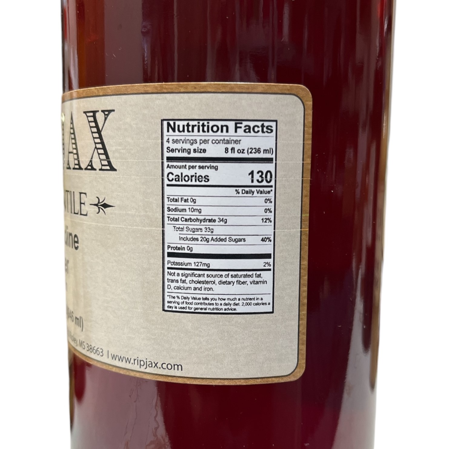 Rip Jax Muscadine Cider nutrition