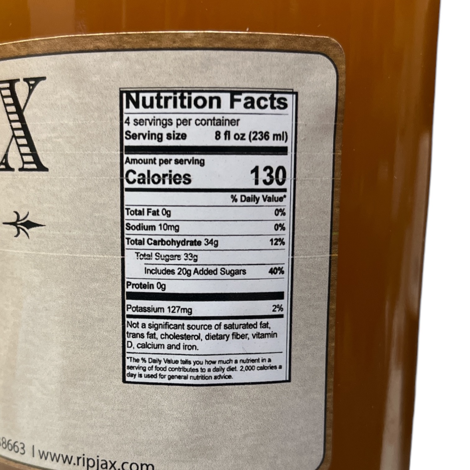 Rip Jax Old Fashion Apple Cider Nutrition