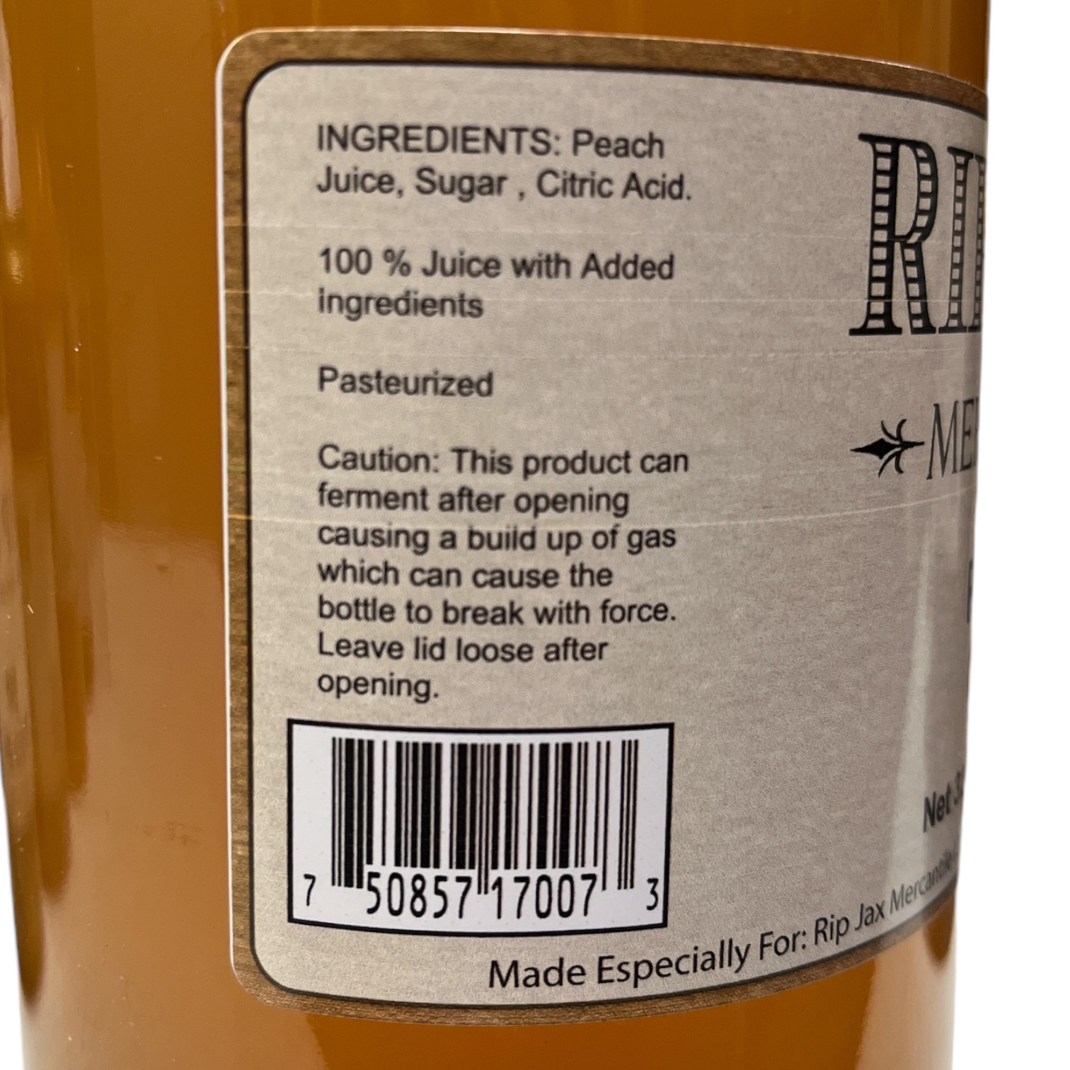 Rip Jax Peach Cider Ingredients